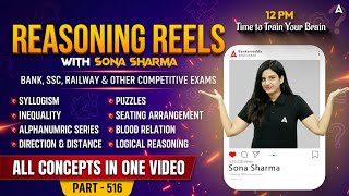Bank Exams 2026 | Reasoning Classes #516 | Reasoning Reels with Sona Sharma
