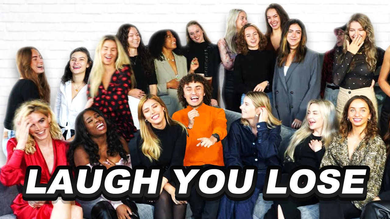 HILARIOUS YOU LAUGH YOU LOSE CHALLENGE with 20 GIRLS!