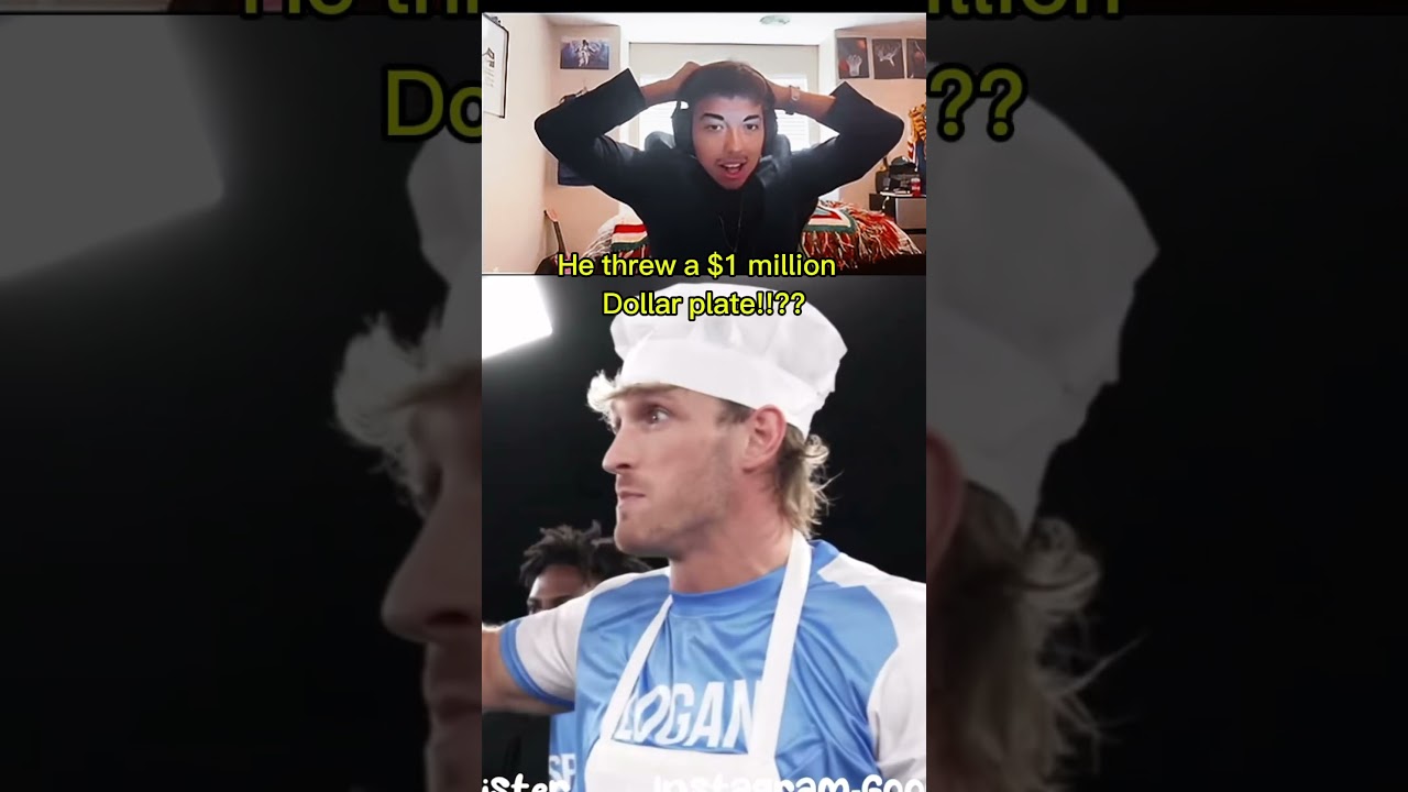 Logan paul threw a $1million plate 😭 (twitch: Googemeister) #loganpaul #mrbeast #fail #trending