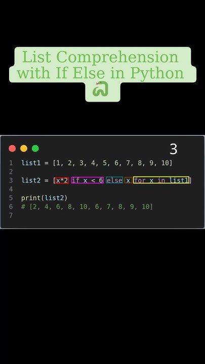 List Comprehension with If Else in Python 🐍 - YouTube