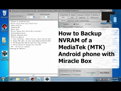 How to Backup NVRAM of a Mediatek (MTK) Android Phone using Miracle Box
