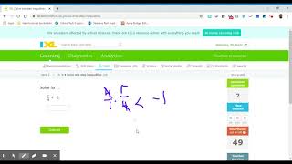 8th Grade IXL Solve one-step inequalities BSF