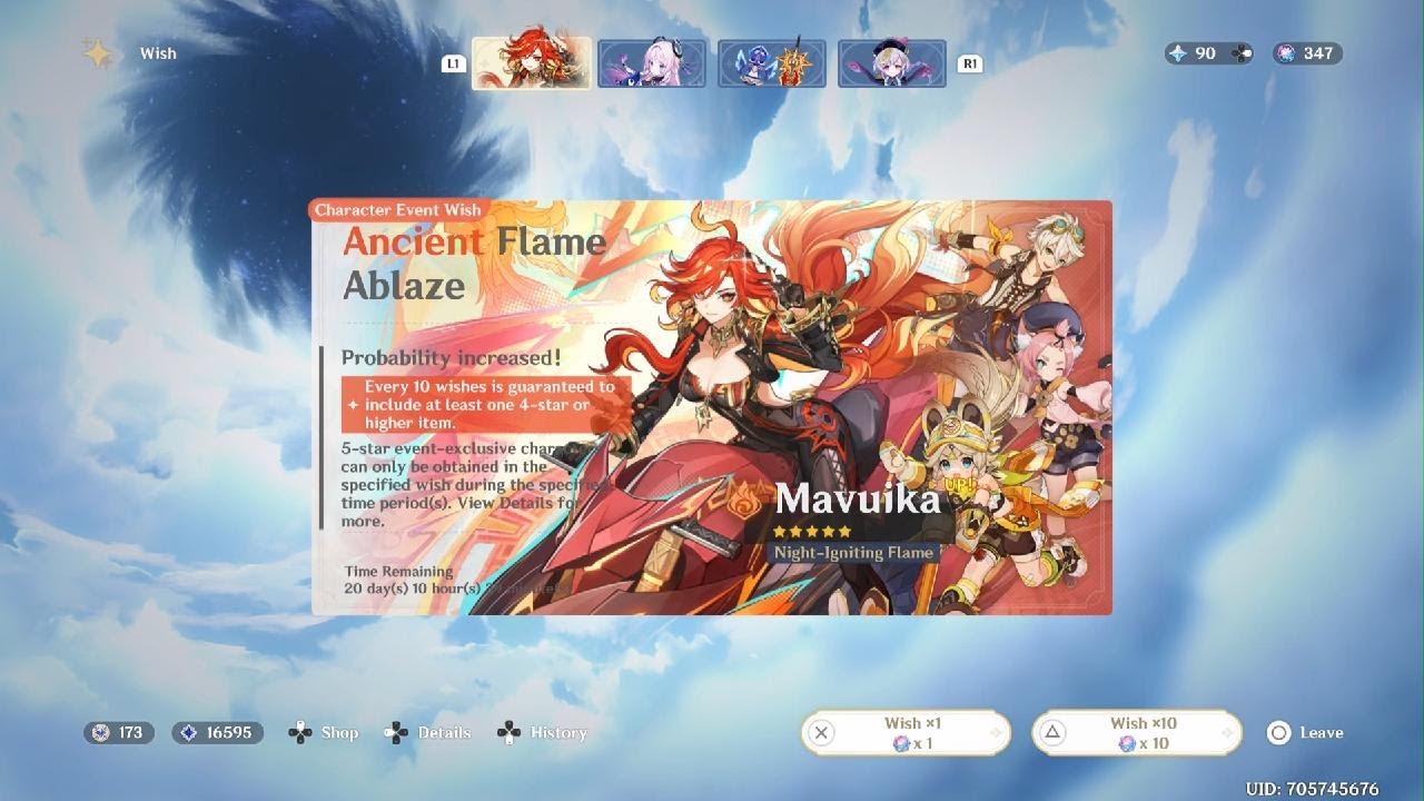 Genshin Impact pull for mavuika and adorable citlali with 400 wishes