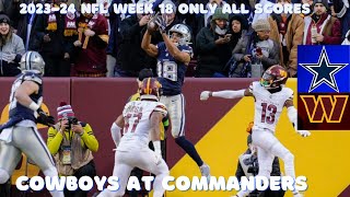 Cowboys at Commanders Week 18 Only All Scores