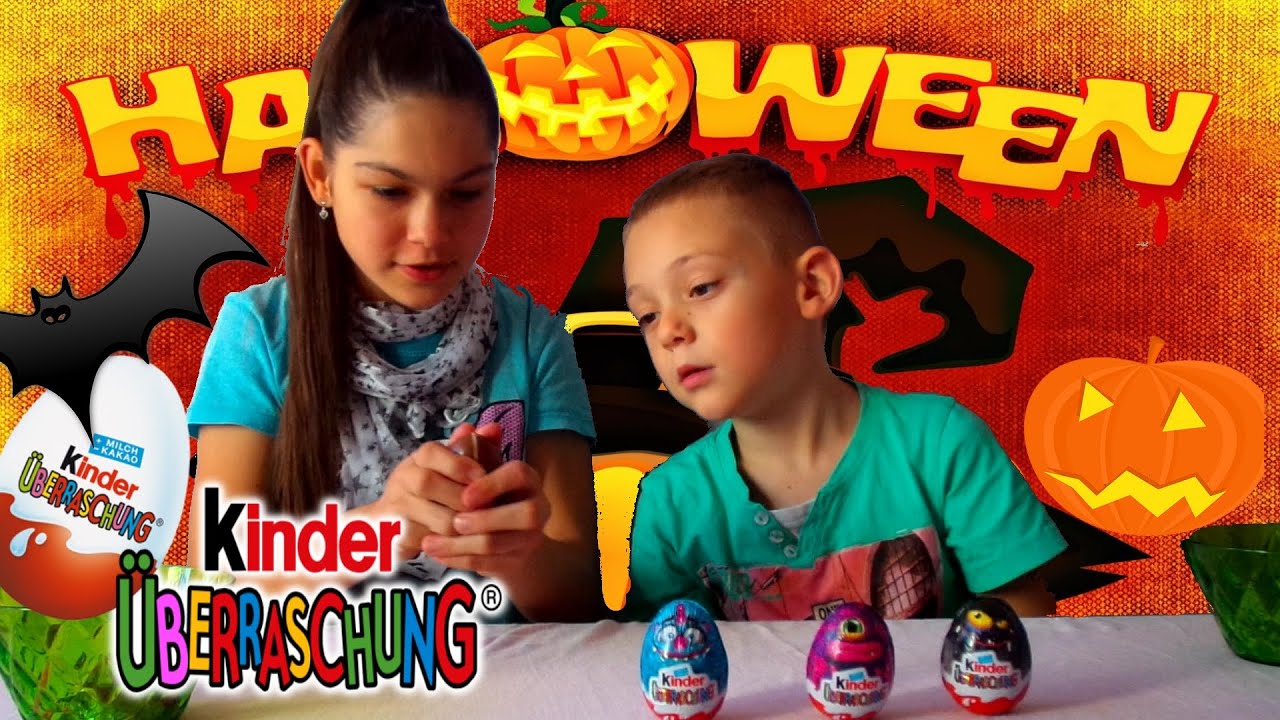 4 Überraschungseier Öffnen Halloween Kinder Überraschungseier auspacken 