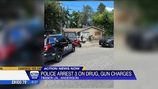 Three arrested after authorities find narcotics and firearms during service of search warrant
