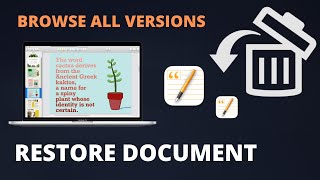 Restore Earlier Version of a Pages Document