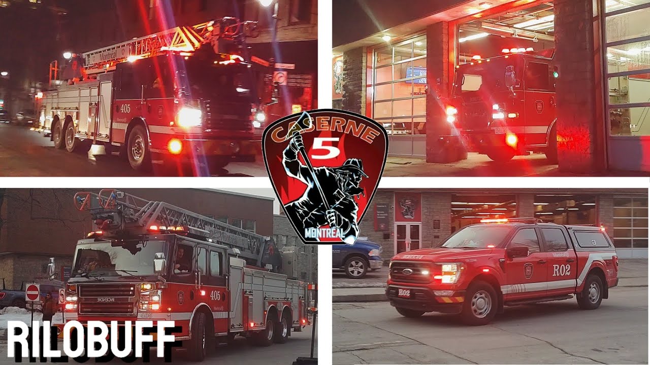 *HUGE COMPILATION* Montreal Fire Department [MFD-SIM] Station 5 responding x13 to calls Downtown.