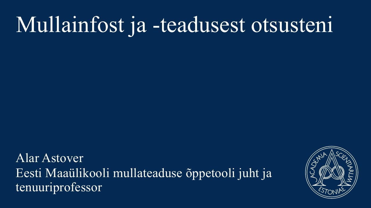 2.13 Alar Astover, Eesti Maaülikooli mullateaduse õppetooli juht ja tenuuriprofessor