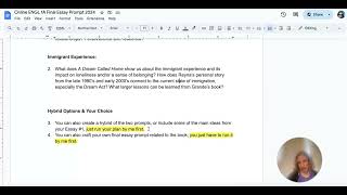 ENGL 1A Final Research Essay Prompt Overview Video 2024