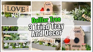 Dollar Tree DIY Galvanized 3 Tiered Tray & Farmhouse Valentine's Day or Any Day Home Decor 2020