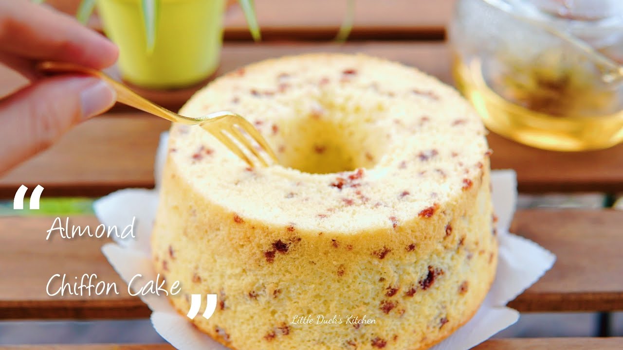 Клюквенный миндально-шифоновый торт ❤ (Cranberries Almond Chiffon Cake Recipe)   #littleduckkitchen