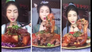 Rirang Mukbang noodles :ASMR  spicy Pork Bellly Soothing Sounds While Enjoying Delicious 먹방 모음이