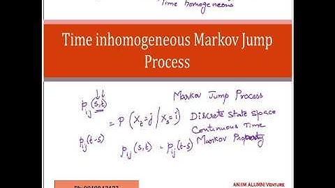 Time inhomogeneous Markov Jump Process Concepts