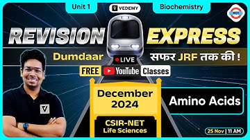 Revision Express #01 | Amino Acids | Biochemistry | Virendra Singh | CSIR Dec 2024 | GATE | DBT |