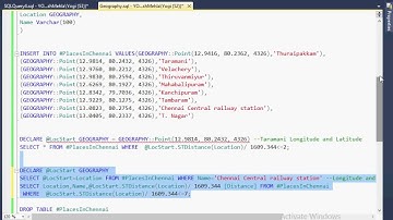 Calculating distance between two Points ( Longitude and Latitude) in SQL using GEOGRAPHY type