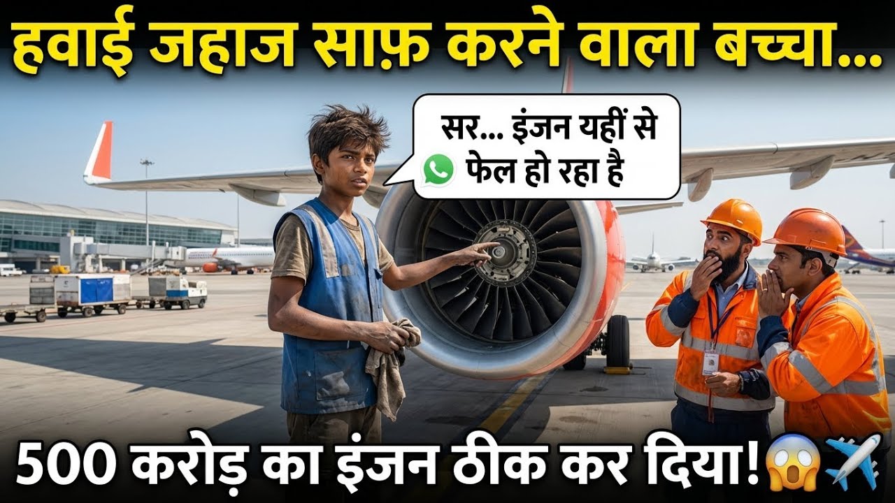 हवाई जहाज साफ़ करने वाले बच्चे ने कैसे ठीक कर दिया 500 करोड़ का इंजन... जानकर हैरान रह जाओगे! 😱✈️