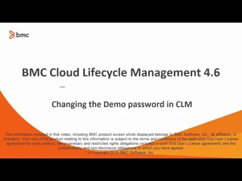 Changing the Demo password in BMC Cloud Lifecycle Management 4.6