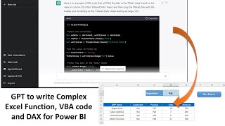 How Chat GPT can help to write Complex Excel Function, VBA code and DAX for Power BI