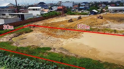 Impressive Showing Project Filling Up Land By Dozer D31P Leveling Truck 5T loading Of Soil in water