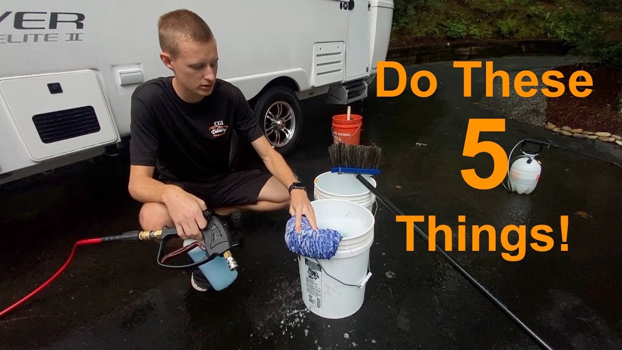 washing my travel trailer