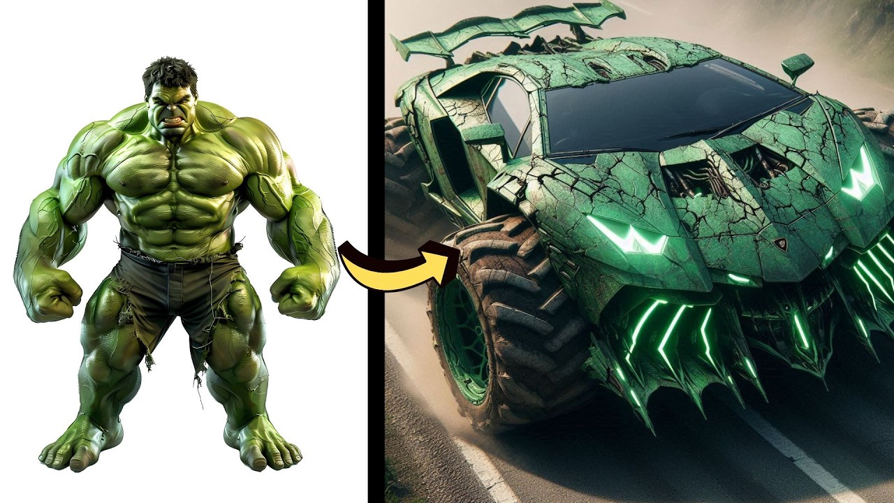 AVENGERS BUT LAMBORGHINI CARS MARVEL & DC CHARACTERS