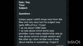 Cs605 midterm current paper | cs605 midterm preparation #viral #trending #exam
