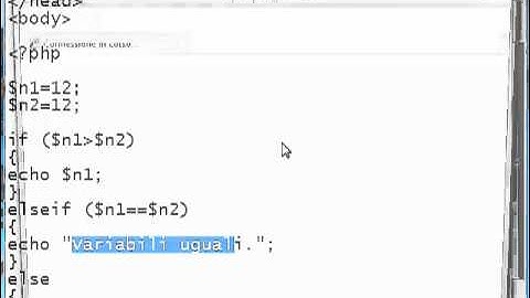 PHP pratico e facile, istruzione selettiva if else