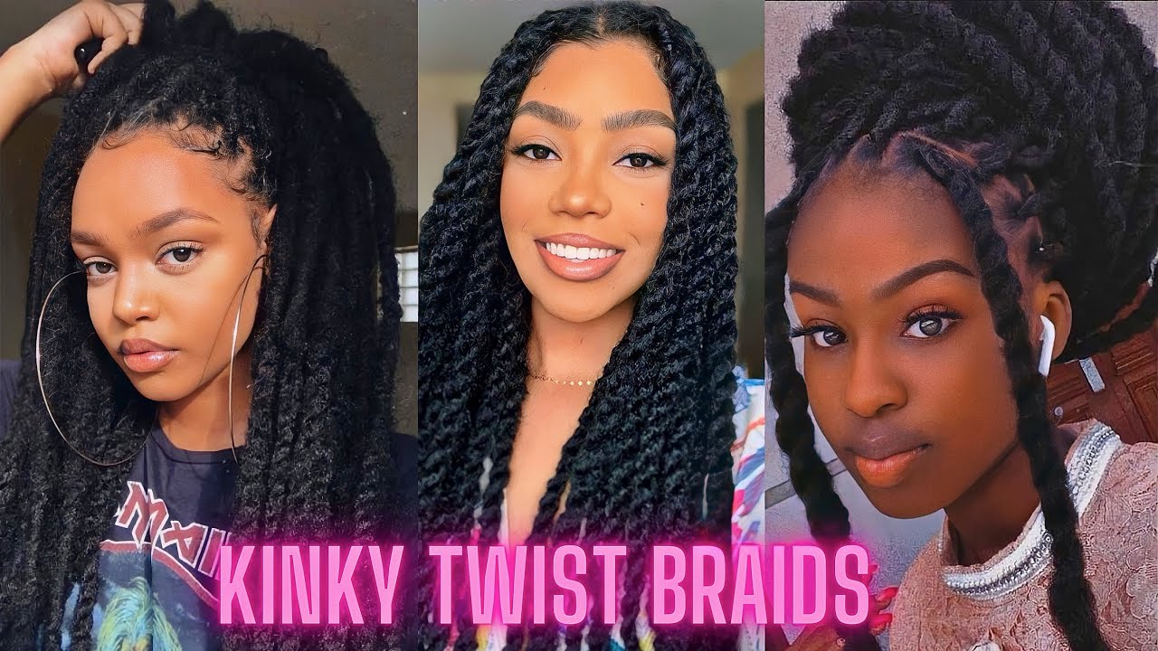 Afro Kinky Bouncy Twist Braids On Natural Hair Using Darling Extension -  YouTube