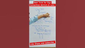 Best Trick 🥵 for Sign Convention Mirrors and Lenses #class10 #class12 #physics #shorts #light