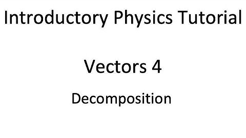 Vectors 4 Decomposition