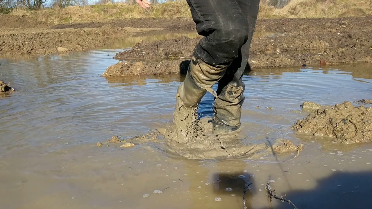 Flooding my Black Leather Boots in sticky Mud (Pt. 1) YouTube