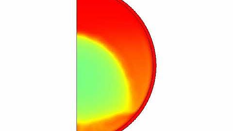 Melting of Phase Change Material (PCM) in a Spherical Capsule considering Natural Convection - 2D