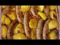 Купаты (колбаски) с картофелем запечённые в духовке