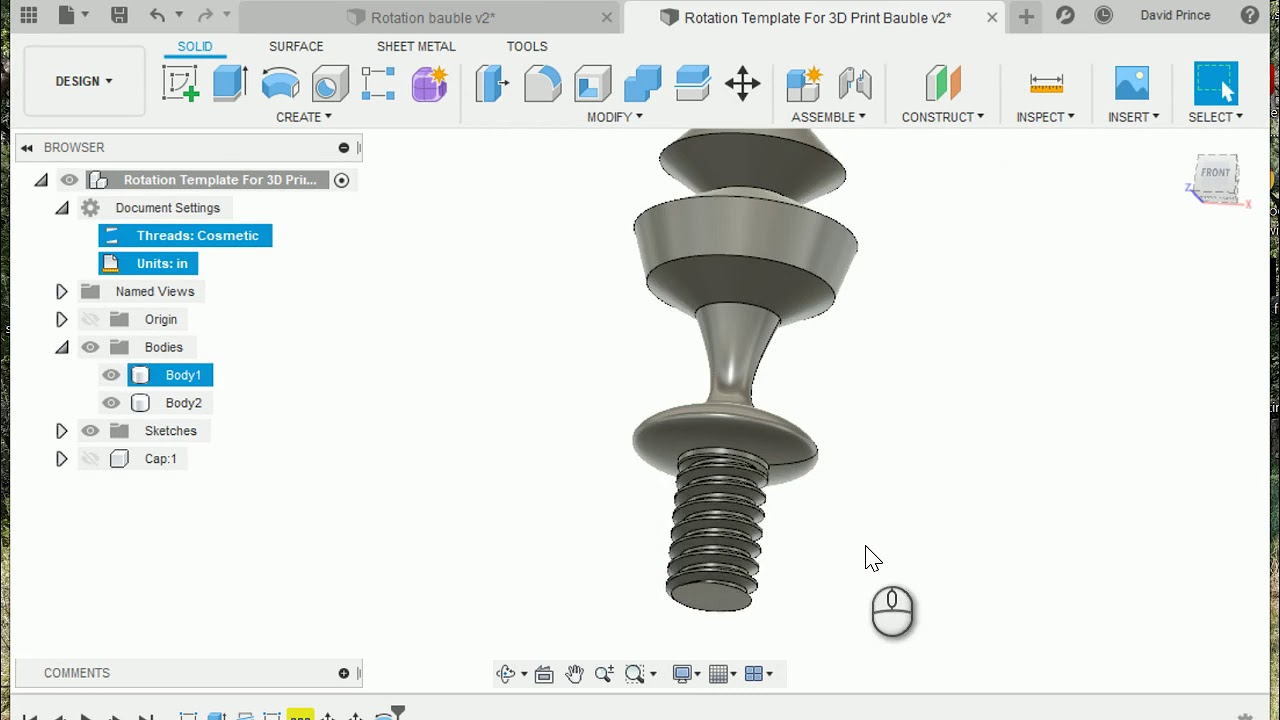 Fusion 360 Rotation Tool - Class Project - Bauble - YouTube