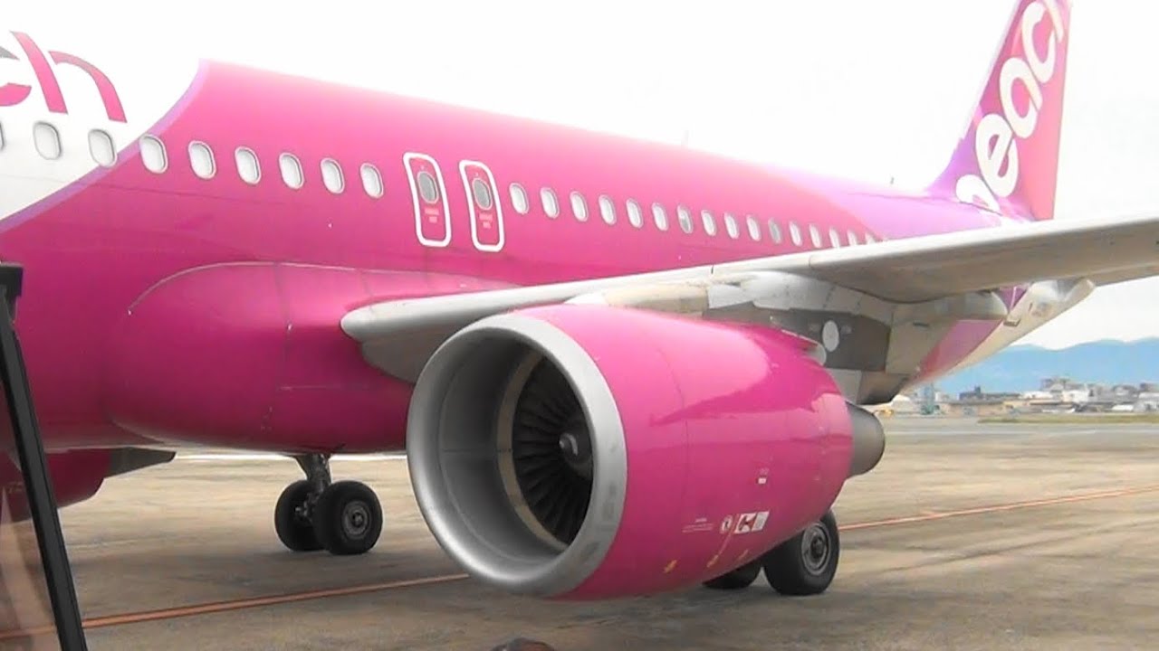 CAさんの案内が個性的　Peach Aviation　 福岡空港発（FUK）－ 関西空港行（KIX） ノーカット　MM152便　8時00分発　Airbus A320－200ceo（A320） 29A
