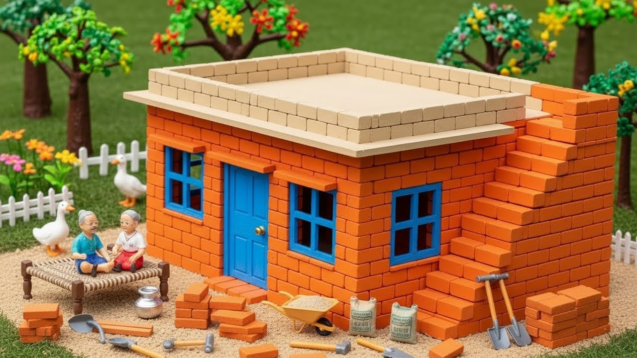 House Fire - DIY Miniature House Building with Bricks and Cement, Construction Science Project
