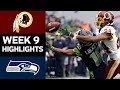 Redskins vs. Seahawks | NFL Week 9 Game Highlights