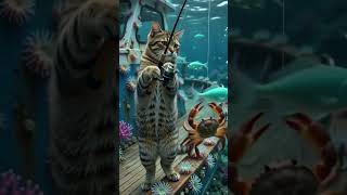 Cat Fishing Underwater 🐾🐟 | Funny Viral Cat Video #viral #cat #funny #tranding #@ABtalks #cute