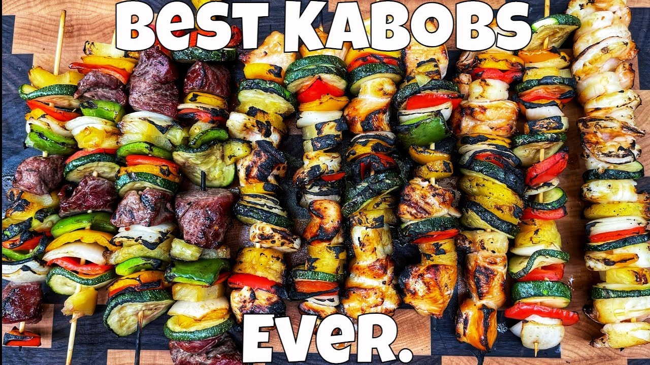 Juicy Grilled Chicken & Steak Kabobs Best Kabob Recipe YouTube
