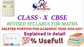 CBSE revised syllabus of maths ||For academic session 2020-21|| Class X || Deleted portion||