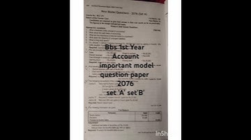 Bbs 1st Year Account important model question paper 2082 | bbs 1st year account 2076 model question