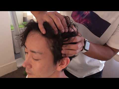 ASMR | Using Hair Tonic | ヘアトニックヘッドマッサージ
