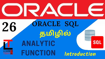 ANALYTIC FUNCTION with examples | Oracle SQL tutorial in TAMIL @learncodetodaytamil
