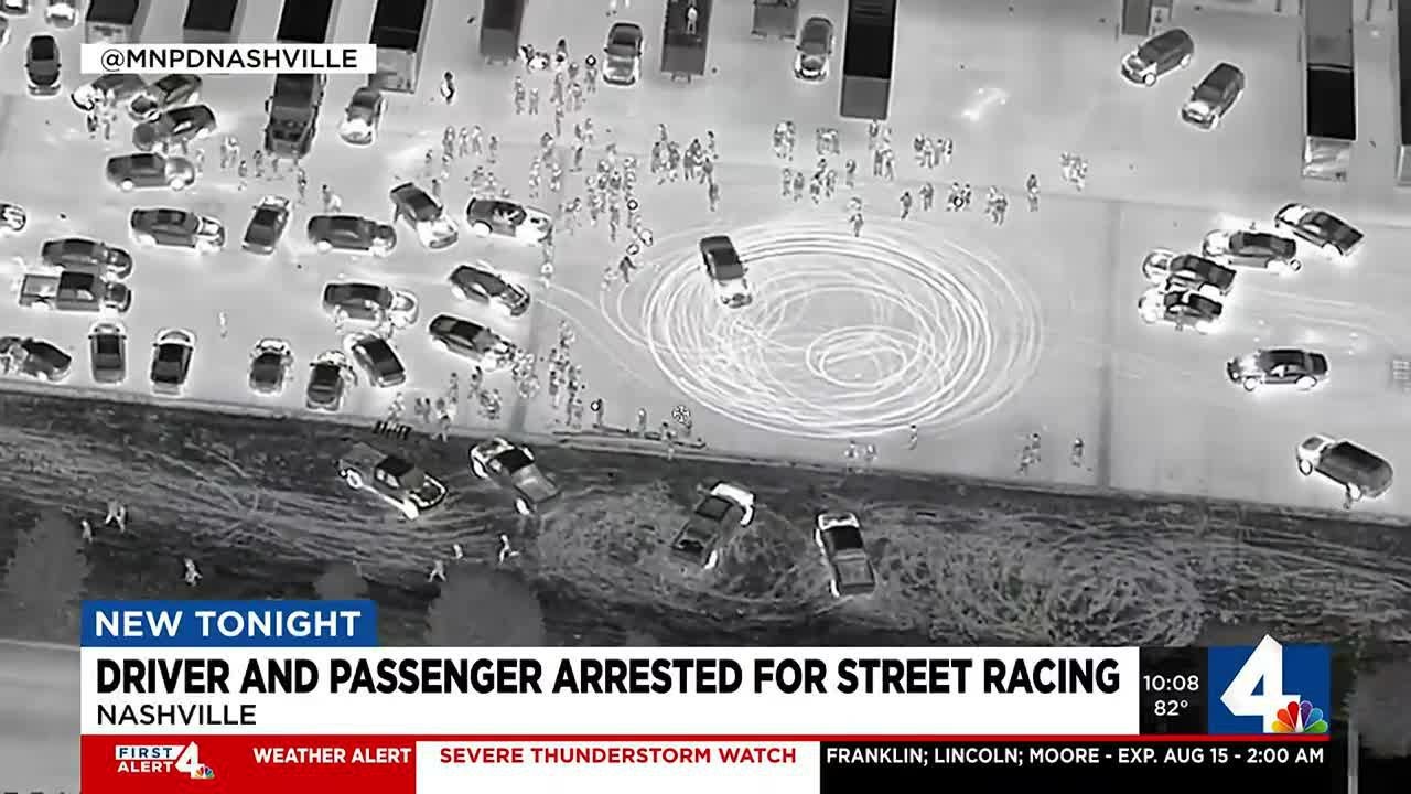 Driver and passenger arrested for street racing - YouTube