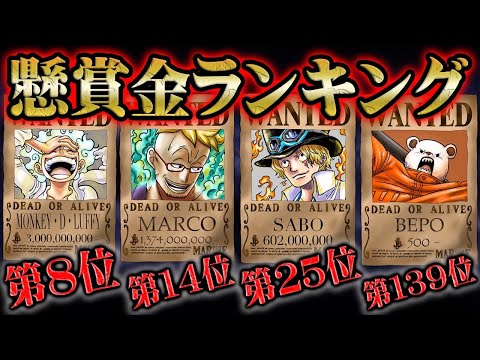 TOP20は全員10億ベリー越え！大幅に順位が入れ替わった懸賞金