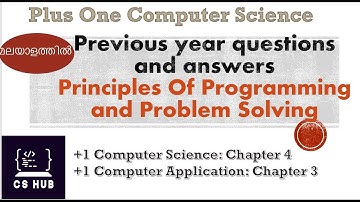 Previous year questions and answers |CHAPTER -Principles Of Programming and Problem Solving