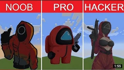 NOOB VS PRO VS HACKER | Squid Game | Minecraft Pixel art