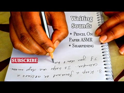 Pure Writing Sounds ️ • ASMR • 🖋️ Satisfying • Graphite Pencil • Paper ...
