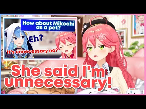 Miko reacts to Suisei saying that Miko is unnecessary as a pet【Hololive | Eng Sub】